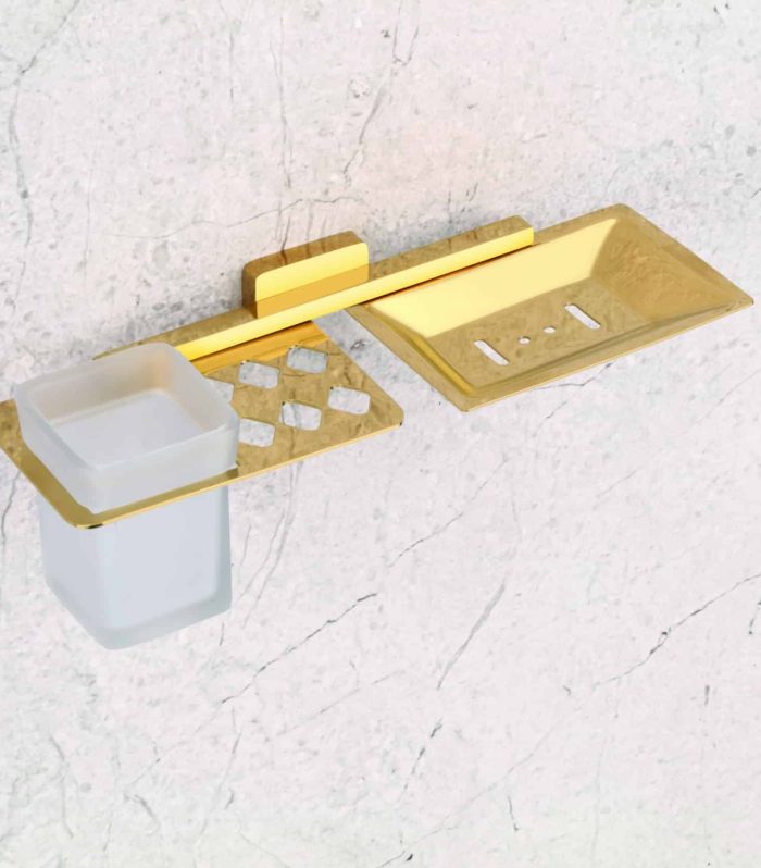 Rectus Gold Tumbler + Soap Holder